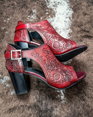 Mika Closed Back Mule Heel in Red by Roper – Women's Shoes from Bronco Western Supply Co.
