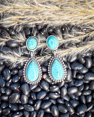 Molly Post Dangle Fashion Earrings - Turquoise – Jewelry from Bronco Western Supply Co.