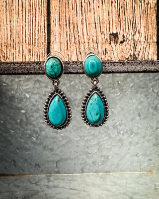 Molly Post Dangle Fashion Earrings - Turquoise – Jewelry from Bronco Western Supply Co.