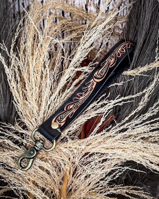 Myra Bag - Blacksmith Trail Tooled Leather Key Fob in Canyon Ember – Accessories from Bronco Western Supply Co.