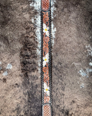 Myra Bag - Checkered Brown Hand - Tooled Leather Belt – Apparel from Bronco Western Supply Co.