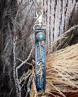 Myra Bag - Cheyenne Bloom Hand - Tooled Key Fob – Accessories from Bronco Western Supply Co.