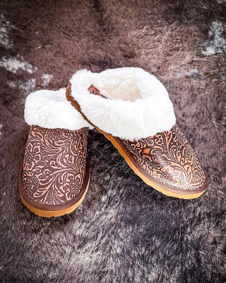 Myra Bag - Classic Lined Brown Leather Slippers – Women's Shoes from Bronco Western Supply Co.