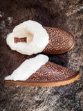 Myra Bag - Classic Lined Brown Leather Slippers - Women's Shoes - Myra Bag - Bronco Western Supply Co.