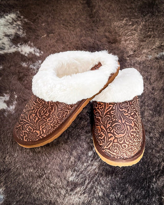 Myra Bag - Classic Lined Brown Leather Slippers – Women's Shoes from Bronco Western Supply Co.