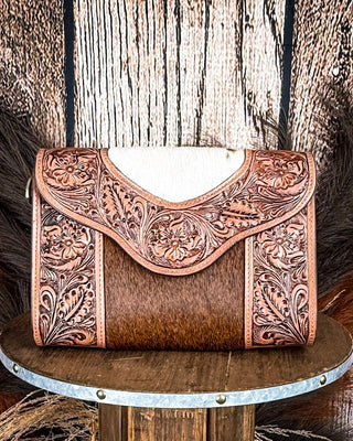 Myra Bag - Copper Charm Hand Tooled Bag in Earthen Hide & White – Purses & Wallets from Bronco Western Supply Co.