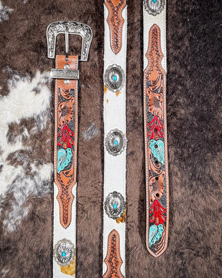 Myra Bag - Cummerband Hand Tooled Concho Belt – Accessories from Bronco Western Supply Co.
