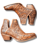 Myra Bag - Dakota Charm Booties in Caramel - Women's Shoes - Myra Bag - Bronco Western Supply Co.