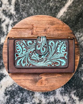 Myra Bag - Danohue Peak Wallet in Turquoise – Purses & Wallets from Bronco Western Supply Co.