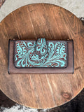 Myra Bag - Danohue Peak Wallet in Turquoise - Purses & Wallets - Myra Bag - Bronco Western Supply Co.