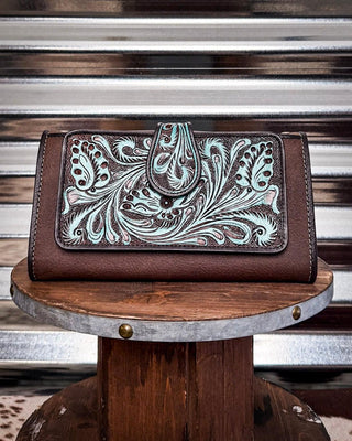 Myra Bag - Danohue Peak Wallet in Turquoise – Purses & Wallets from Bronco Western Supply Co.