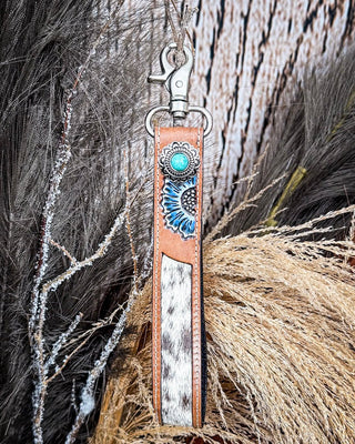 Myra Bag - Far & Wide Hand - Tooled Key Fob – Accessories from Bronco Western Supply Co.