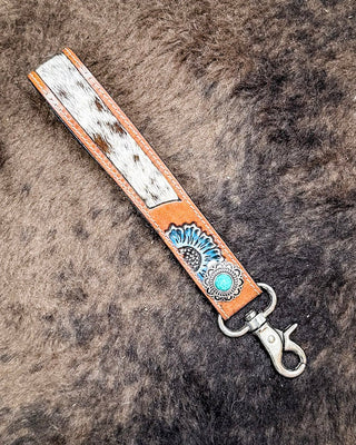 Myra Bag - Far & Wide Hand - Tooled Key Fob – Accessories from Bronco Western Supply Co.