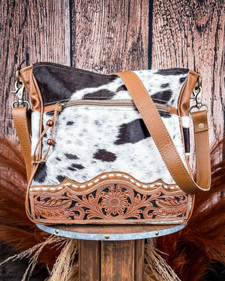 Myra Bag - Genetic Hand Tooled Hair on Hide Bag – Purses & Wallets from Bronco Western Supply Co.