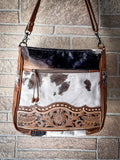 Myra Bag - Genetic Hand Tooled Hair on Hide Crossbody Bag - Bronco Western Supply Co.