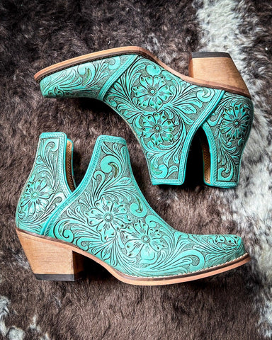 Myra Bag - High Mesa Booties in Turquoise - Women's Shoes - Myra Bag - Bronco Western Supply Co.