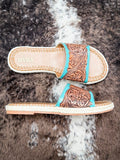 Myra Bag - Horizon Creek Slides in Turquoise - Women's Shoes - Myra Bag - Bronco Western Supply Co.