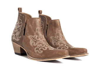 Myra Bag - La Ponderosa Booties in Chocolate Brown – Women's Shoes from Bronco Western Supply Co.