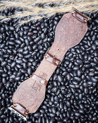 Myra Bag - Lone Star Hand Tooled Leather Watch Band in Antique Mahogany – Accessories from Bronco Western Supply Co.