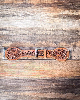 Myra Bag - Lone Star Hand Tooled Leather Watch Band in Antique Saddle Brown – Accessories from Bronco Western Supply Co.