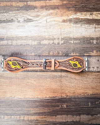 Myra Bag - Lone Star Hand Tooled Leather Watch Band in Antique Tan – Accessories from Bronco Western Supply Co.