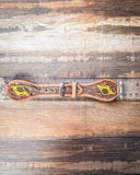 Myra Bag - Lone Star Hand Tooled Leather Watch Band in Antique Tan - Accessories - Myra Bag - Bronco Western Supply Co.