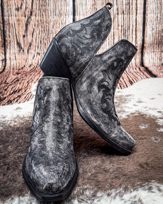 Myra Bag - Moonlight on the Mesa Booties in Crackle Black – Women's Shoes from Bronco Western Supply Co.