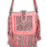 Myra Bag - Oro Valley Hand Tooled Bag in Pink - Purses & Wallets - Myra Bag - Bronco Western Supply Co.