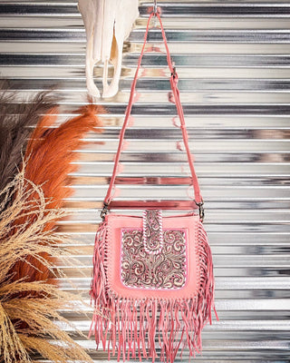 Myra Bag - Oro Valley Hand Tooled Bag in Pink – Purses & Wallets from Bronco Western Supply Co.