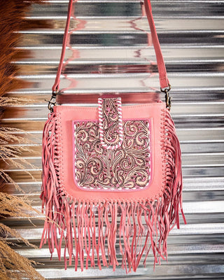 Myra Bag - Oro Valley Hand Tooled Bag in Pink – Purses & Wallets from Bronco Western Supply Co.