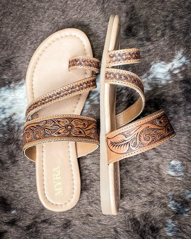 Myra Bag - Point Ridge Hand Tooled Sandals - Women's Shoes - Myra Bag - Bronco Western Supply Co.
