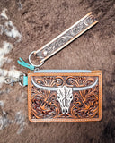 Myra Bag - Pride of Prickly Pears Card Holder in Dark Brown - Purses & Wallets - Myra Bag - Bronco Western Supply Co.