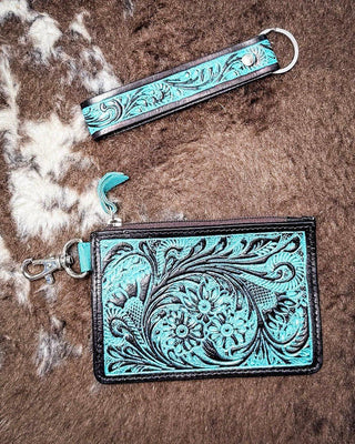 Myra Bag - Pride of Prickly Pears Card Holder in Turquoise – Purses & Wallets from Bronco Western Supply Co.