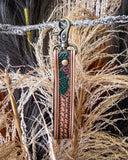 Myra Bag - Rustleaf Rider Leather Key Fob in Sage Brown - Accessories - Myra Bag - Bronco Western Supply Co.