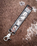 Myra Bag - Shadowhorn Hair On Key Fob in Midnight Snow - Accessories - Myra Bag - Bronco Western Supply Co.