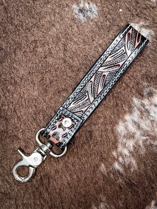 Myra Bag - Shadowhorn Hair On Key Fob in Midnight Snow – Accessories from Bronco Western Supply Co.