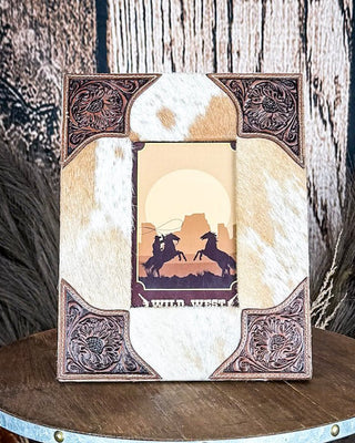 Myra Bag - Tumbleweed Trail Photo Frame in Brown and White – Gift Items from Bronco Western Supply Co.