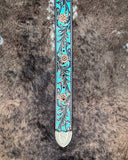 Myra Bag - Turquoise Hand Tooled Leather Belt - Apparel - Myra Bag - Bronco Western Supply Co.