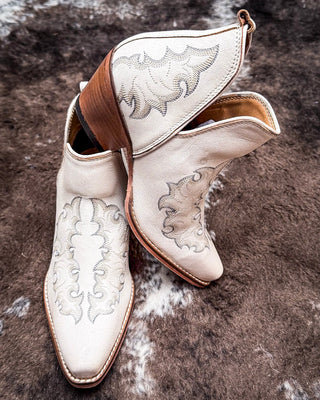 Myra Bag - Western Ember Booties in White – Women's Shoes from Bronco Western Supply Co.