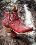 Myra Bag - Western Moxie Booties in Scarlet - Women's Shoes - Myra Bag - Bronco Western Supply Co.