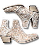 Myra Bag - Western Moxie Booties in White Chocolate - Women's Shoes - Myra Bag - Bronco Western Supply Co.