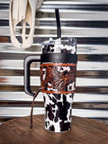 Myra Bag - Wide Wyoming Tumbler in Black and White - Gift Items - Myra Bag - Bronco Western Supply Co.