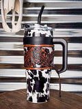 Myra Bag - Wide Wyoming Tumbler in Black and White - Gift Items - Myra Bag - Bronco Western Supply Co.