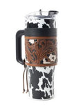Myra Bag - Wide Wyoming Tumbler in Black and White - Gift Items - Myra Bag - Bronco Western Supply Co.