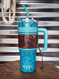 Myra Bag - Wide Wyoming Tumbler in Blue - Gift Items - Myra Bag - Bronco Western Supply Co.