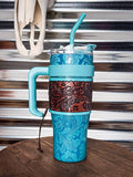 Myra Bag - Wide Wyoming Tumbler in Blue - Gift Items - Myra Bag - Bronco Western Supply Co.