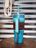 Myra Bag - Wide Wyoming Tumbler in Blue - Gift Items - Myra Bag - Bronco Western Supply Co.