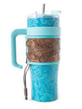 Myra Bag - Wide Wyoming Tumbler in Blue - Gift Items - Myra Bag - Bronco Western Supply Co.