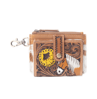 Myra Bag - Wildflowers of The Prairie Card Holder in Brown – Purses & Wallets from Bronco Western Supply Co.