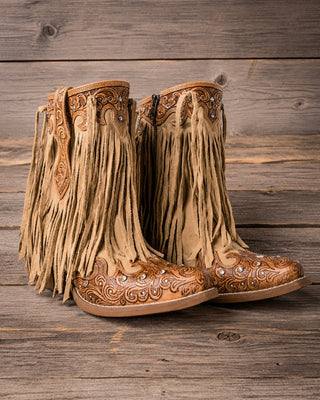 Nashville Nights Fringe Leather Boots in Ember by Myra Bag – Women's Shoes from Bronco Western Supply Co.